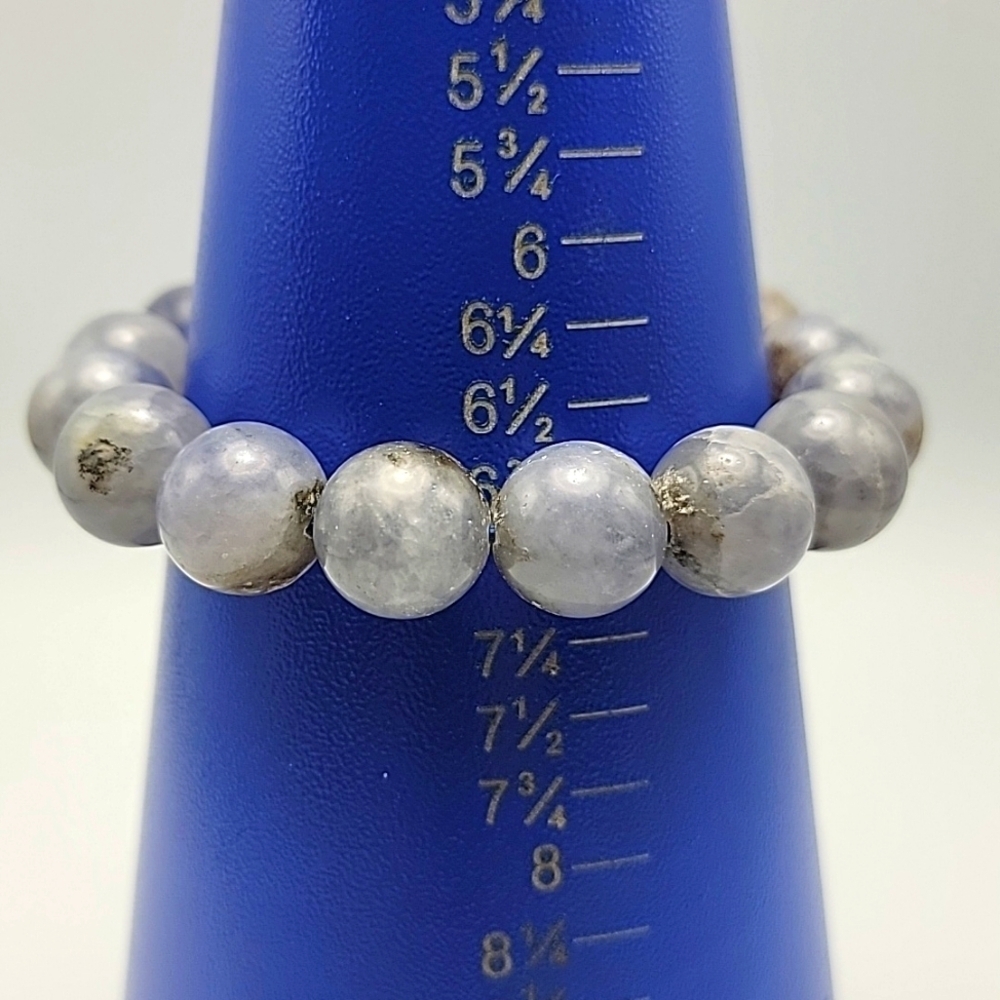 13.4mm Natural Tanzania Tanzanite Blue Zoisite Gemstone Beads Beaded Bracelet - Picture 5 of 8